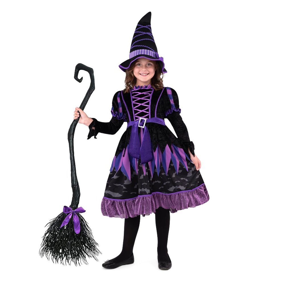 NEW - Girls Spooktacular Creations Witch Costume for Halloween - Size S